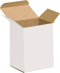 Made in USA - 1-1/4" Wide x 2" Long x 3" High Rectangle Chipboard Box - 1 Wall, White - Americas Industrial Supply