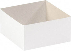 Made in USA - 6" Wide x 6" Long x 3" High Rectangle Chipboard Box - 1 Wall, White - Americas Industrial Supply