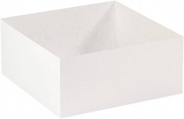 Made in USA - 14" Wide x 14" Long x 6" High Square Chipboard Box - 1 Wall, White - Americas Industrial Supply