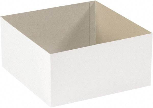 Made in USA - 12" Wide x 19" Long x 6" High Rectangle Chipboard Box - 1 Wall, White - Americas Industrial Supply