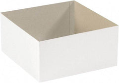 Made in USA - 12" Wide x 12" Long x 6" High Rectangle Chipboard Box - 1 Wall, White - Americas Industrial Supply