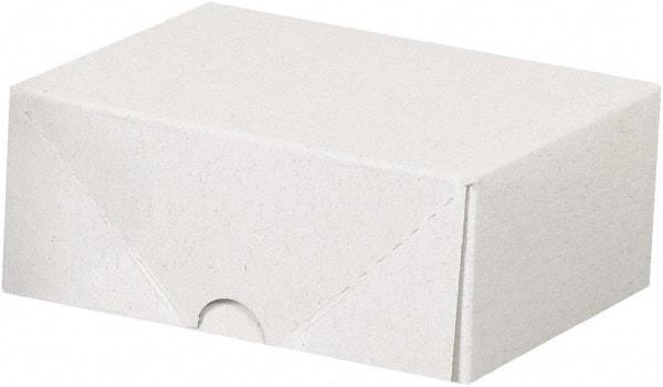 Made in USA - 3-1/2" Wide x 4-3/4" Long x 2" High Rectangle Chipboard Box - 1 Wall, White - Americas Industrial Supply