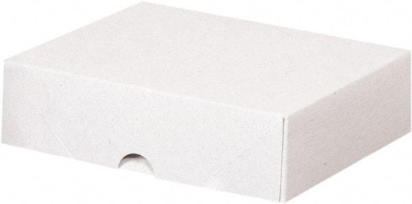 Made in USA - 7" Wide x 6" Long x 2" High Rectangle Chipboard Box - 1 Wall, White - Americas Industrial Supply