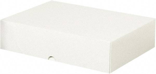 Made in USA - 12" Wide x 8-5/8" Long x 3" High Rectangle Chipboard Box - 1 Wall, White - Americas Industrial Supply