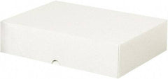 Made in USA - 12" Wide x 8-5/8" Long x 3" High Rectangle Chipboard Box - 1 Wall, White - Americas Industrial Supply