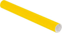 Made in USA - 2" Diam x 18" Long Round Colored Mailing Tubes - 1 Wall, Yellow - Americas Industrial Supply