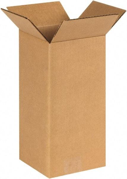 Made in USA - 6" Wide x 6" Long x 12" High Rectangle Corrugated Shipping Box - 1 Wall, Kraft (Color), 65 Lb Capacity - Americas Industrial Supply