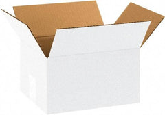 Made in USA - 8" Wide x 10" Long x 6" High Rectangle Corrugated Shipping Box - 1 Wall, White, 65 Lb Capacity - Americas Industrial Supply