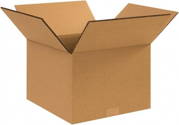 Made in USA - 12" Wide x 14" Long x 10" High Rectangle Heavy Duty Corrugated Box - 2 Walls, Kraft (Color), 100 Lb Capacity - Americas Industrial Supply