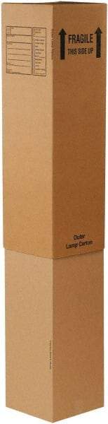 Made in USA - 12" Wide x 12" Long x 46" High Square Moving Boxes - 1 Wall, Kraft (Color), 65 Lb Capacity - Americas Industrial Supply