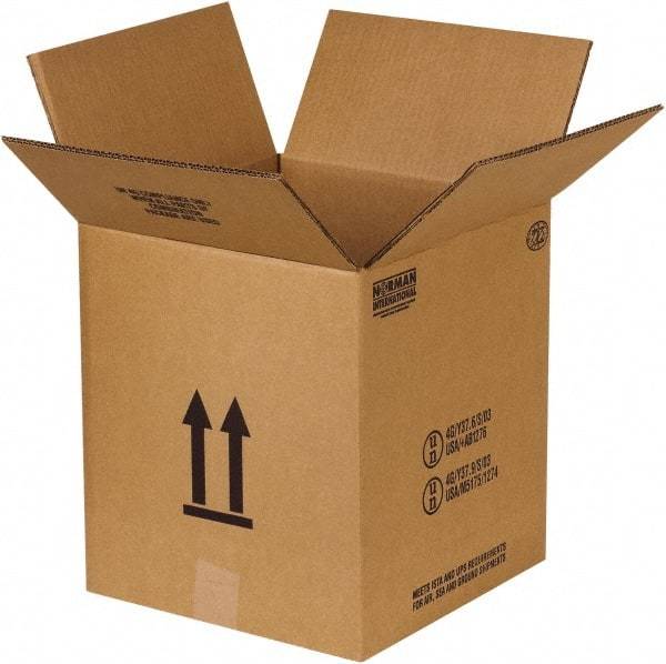 Made in USA - 12-1/8" Wide x 12-1/8" Long x 13-5/8" High Rectangle Corrugated Shipping Box - 2 Walls, Kraft (Color), 120 Lb Capacity - Americas Industrial Supply