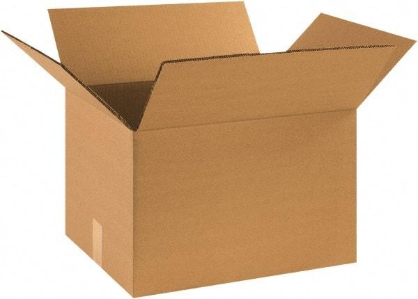 Made in USA - 12" Wide x 15" Long x 10" High Rectangle Heavy Duty Corrugated Box - 2 Walls, Kraft (Color), 100 Lb Capacity - Americas Industrial Supply