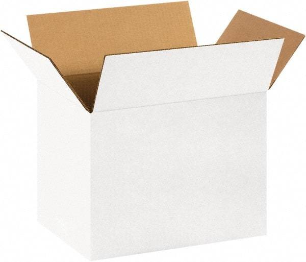 Made in USA - 10" Wide x 14" Long x 10" High Rectangle Corrugated Shipping Box - 1 Wall, White, 65 Lb Capacity - Americas Industrial Supply