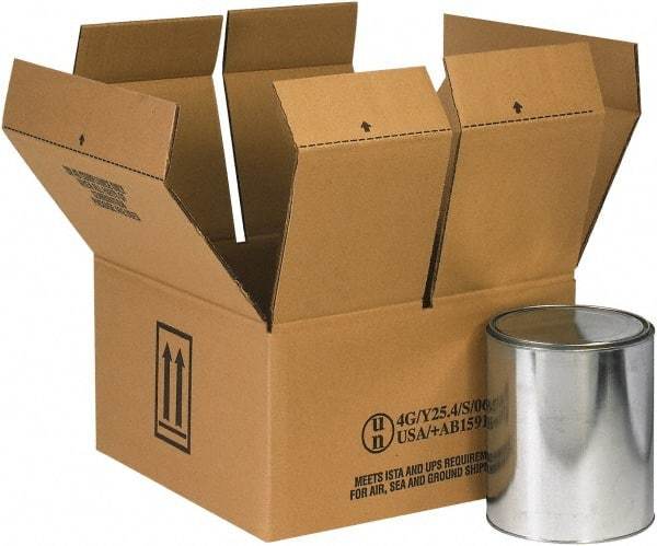 Made in USA - 14-1/4" Wide x 14-1/4" Long x 7-5/8" High Rectangle Corrugated Shipping Box - 2 Walls, Kraft (Color), 120 Lb Capacity - Americas Industrial Supply