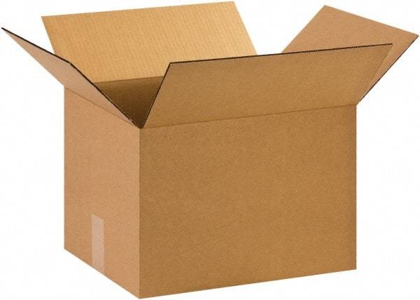 Made in USA - 12" Wide x 15" Long x 10" High Rectangle Corrugated Shipping Box - 1 Wall, Kraft (Color), 65 Lb Capacity - Americas Industrial Supply