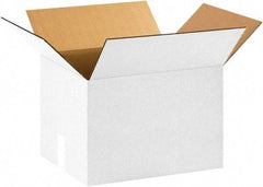 Made in USA - 12" Wide x 16" Long x 12" High Rectangle Corrugated Shipping Box - 1 Wall, White, 65 Lb Capacity - Americas Industrial Supply