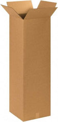 Made in USA - 15" Wide x 15" Long x 48" High Rectangle Corrugated Shipping Box - 1 Wall, Kraft (Color), 65 Lb Capacity - Americas Industrial Supply