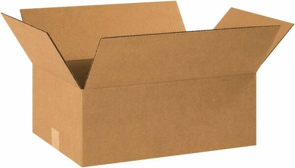 Made in USA - 12" Wide x 16" Long x 7" High Rectangle Corrugated Shipping Box - 1 Wall, Kraft (Color), 65 Lb Capacity - Americas Industrial Supply