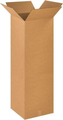 Made in USA - 18" Wide x 18" Long x 48" High Rectangle Corrugated Shipping Box - 1 Wall, Kraft (Color), 65 Lb Capacity - Americas Industrial Supply