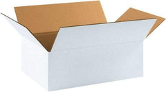 Made in USA - 11-1/4" Wide x 17-1/4" Long x 6" High Rectangle Corrugated Shipping Box - 1 Wall, White, 65 Lb Capacity - Americas Industrial Supply