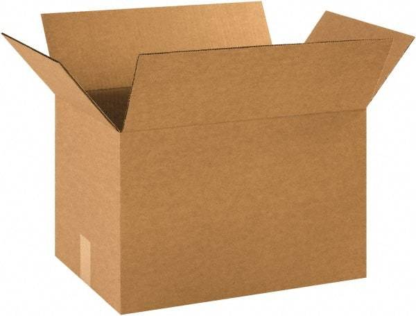 Made in USA - 12" Wide x 18" Long x 12" High Rectangle Corrugated Shipping Box - 1 Wall, Kraft (Color), 65 Lb Capacity - Americas Industrial Supply