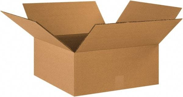 Made in USA - 18" Wide x 18" Long x 8" High Square Heavy Duty Corrugated Box - 2 Walls, Kraft (Color), 100 Lb Capacity - Americas Industrial Supply