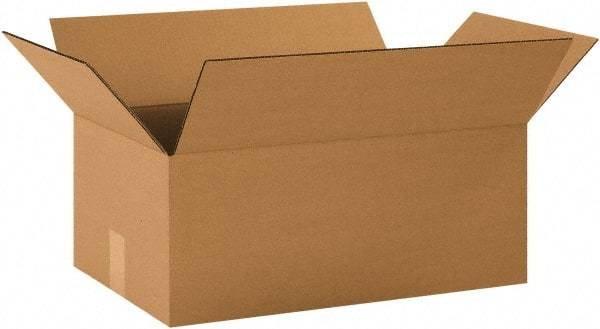 Made in USA - 12" Wide x 20" Long x 8" High Rectangle Corrugated Shipping Box - 1 Wall, Kraft (Color), 65 Lb Capacity - Americas Industrial Supply