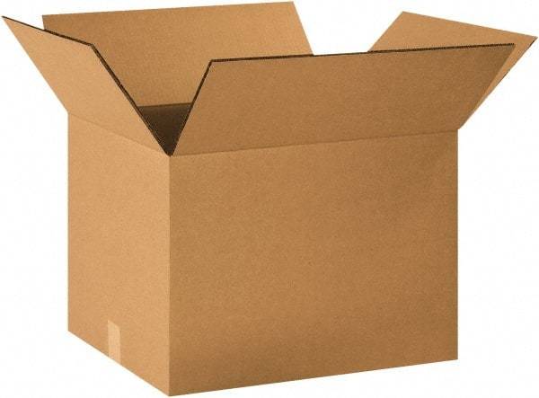 Made in USA - 18" Wide x 22" Long x 16" High Rectangle Heavy Duty Corrugated Box - 2 Walls, Kraft (Color), 100 Lb Capacity - Americas Industrial Supply