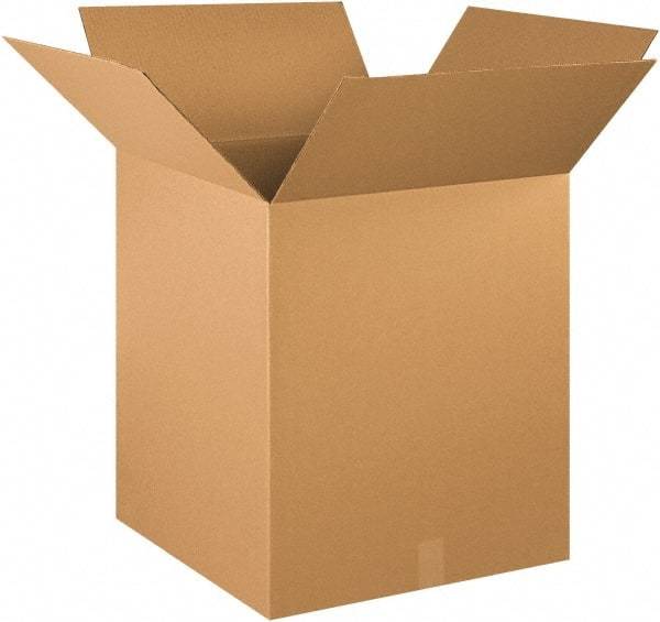 Made in USA - 20" Wide x 20" Long x 24" High Rectangle Corrugated Shipping Box - 1 Wall, Kraft (Color), 65 Lb Capacity - Americas Industrial Supply