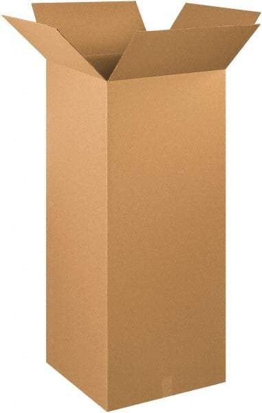 Made in USA - 20" Wide x 20" Long x 48" High Rectangle Corrugated Shipping Box - 1 Wall, Kraft (Color), 65 Lb Capacity - Americas Industrial Supply