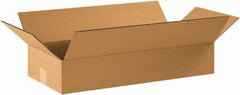 Made in USA - 10" Wide x 22" Long x 4" High Rectangle Corrugated Shipping Box - 1 Wall, Kraft (Color), 65 Lb Capacity - Americas Industrial Supply