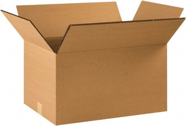 Made in USA - 18" Wide x 28" Long x 18" High Rectangle Heavy Duty Corrugated Box - 2 Walls, Kraft (Color), 100 Lb Capacity - Americas Industrial Supply