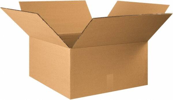 Made in USA - 22" Wide x 22" Long x 12" High Rectangle Heavy Duty Corrugated Box - 2 Walls, Kraft (Color), 100 Lb Capacity - Americas Industrial Supply