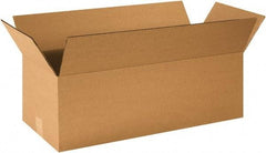 Made in USA - 10" Wide x 24" Long x 8" High Rectangle Corrugated Shipping Box - 1 Wall, Kraft (Color), 65 Lb Capacity - Americas Industrial Supply