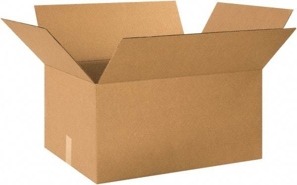 Made in USA - 18" Wide x 24" Long x 12" High Rectangle Corrugated Shipping Box - 1 Wall, Kraft (Color), 65 Lb Capacity - Americas Industrial Supply