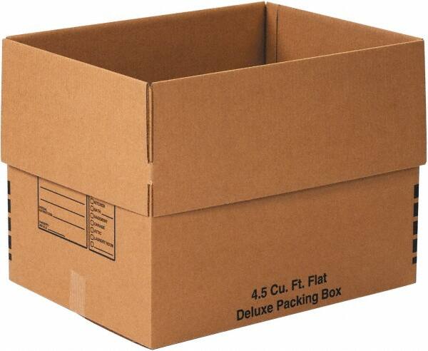 Made in USA - 18" Wide x 24" Long x 18" High Rectangle Moving Boxes - 1 Wall, Kraft (Color), 65 Lb Capacity - Americas Industrial Supply