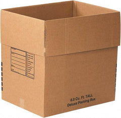 Made in USA - 18" Wide x 24" Long x 24" High Rectangle Moving Boxes - 1 Wall, Kraft (Color), 65 Lb Capacity - Americas Industrial Supply