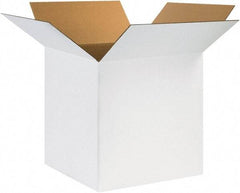 Made in USA - 24" Wide x 24" Long x 24" High Square Corrugated Shipping Box - 1 Wall, White, 65 Lb Capacity - Americas Industrial Supply