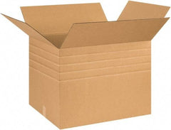 Made in USA - 20" Wide x 26" Long x 20" High Rectangle Multi-Depth Box - 1 Wall, Kraft (Color), 95 Lb Capacity - Americas Industrial Supply