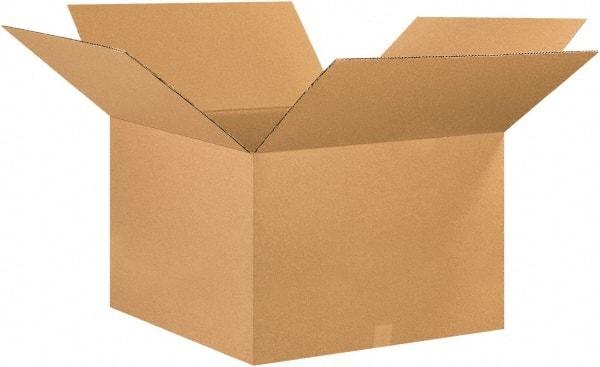 Made in USA - 26" Wide x 26" Long x 16" High Rectangle Corrugated Shipping Box - 1 Wall, Kraft (Color), 65 Lb Capacity - Americas Industrial Supply