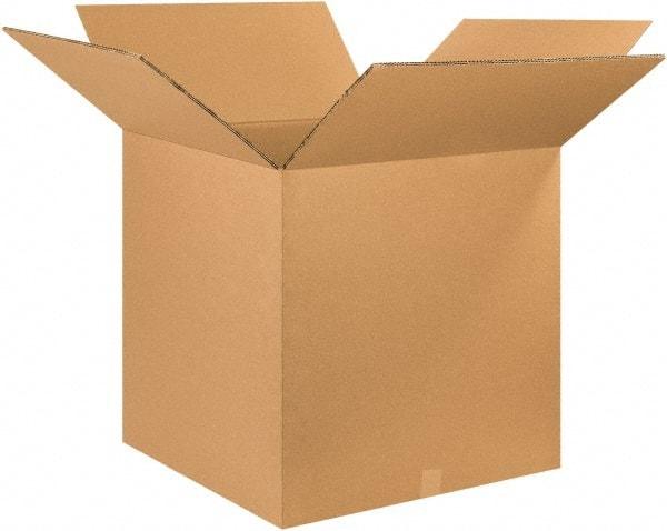 Made in USA - 26" Wide x 26" Long x 26" High Square Heavy Duty Corrugated Box - 2 Walls, Kraft (Color), 100 Lb Capacity - Americas Industrial Supply