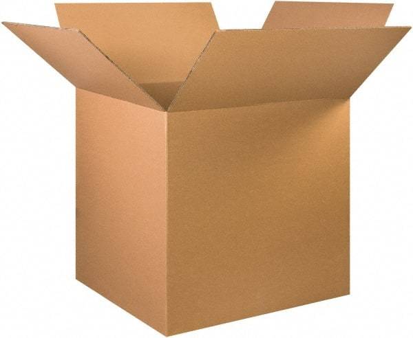 Made in USA - 32" Wide x 32" Long x 32" High Square Heavy Duty Corrugated Box - 2 Walls, Kraft (Color), 100 Lb Capacity - Americas Industrial Supply