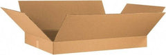 Made in USA - 24" Wide x 36" Long x 4" High Rectangle Corrugated Shipping Box - 1 Wall, Kraft (Color), 65 Lb Capacity - Americas Industrial Supply