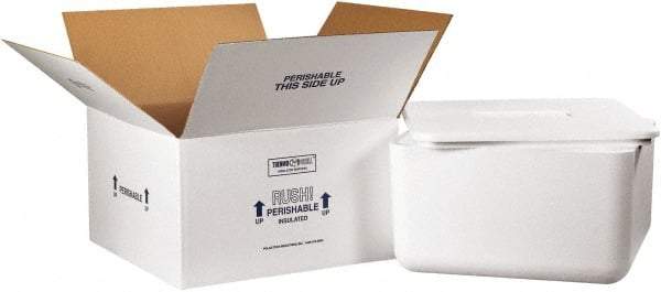 Made in USA - 17" Wide x 17" Long x 9" High Rectangle Insulated Box - 1 Wall, White - Americas Industrial Supply