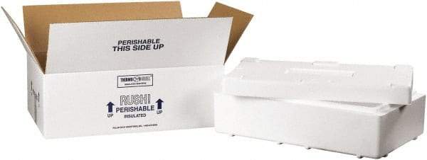 Made in USA - 11-1/2" Wide x 19-1/2" Long x 4-1/8" High Rectangle Insulated Box - 1 Wall, White - Americas Industrial Supply