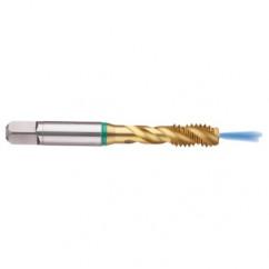 1/4-28 2B 3-Flute Cobalt Green Ring Semi-Bottoming 40 degree Spiral Flute Tap-TiN - Americas Industrial Supply