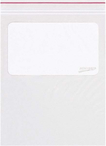 Minigrip - 6 x 9", 2 mil Minigrip White Block Reclosable Polybags - Clear - Americas Industrial Supply