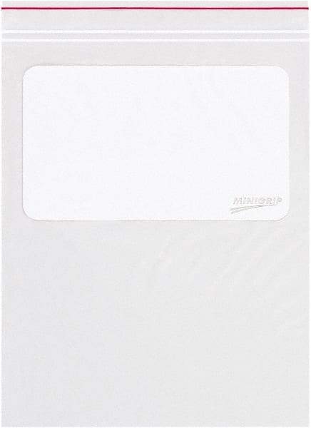 Minigrip - 5 x 8", 2 mil Minigrip White Block Reclosable Polybags - Clear - Americas Industrial Supply