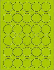 Tape Logic - 1-1/2" Long, Fluorescent Green Paper Laser Label - For Laser Printers - Americas Industrial Supply