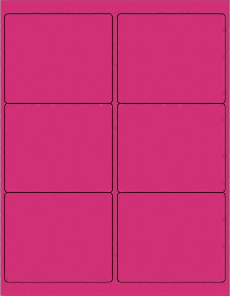 Tape Logic - 4" Long, Fluorescent Pink Paper Laser Label - For Laser Printers - Americas Industrial Supply